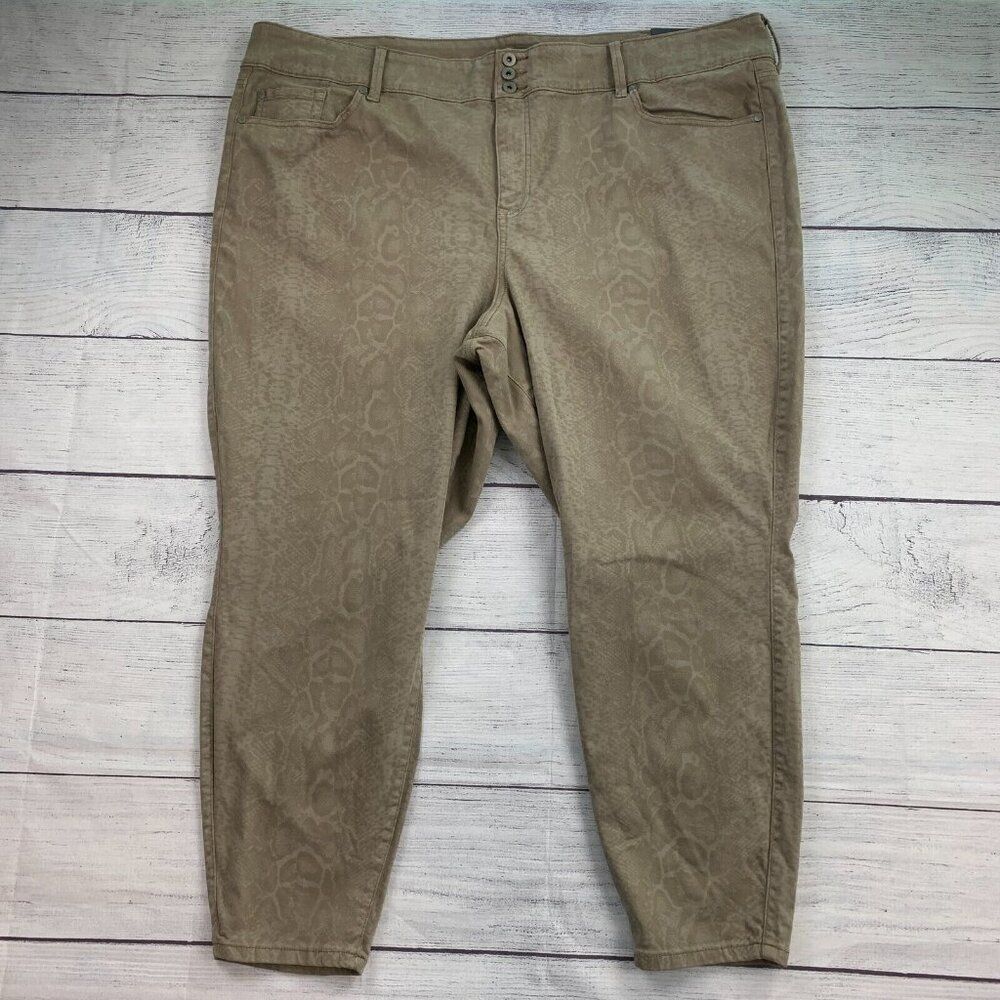 Torrid Jegging sz 30 T Plus Skinny Snakeskin Print Tan Inseam 29" New NWT